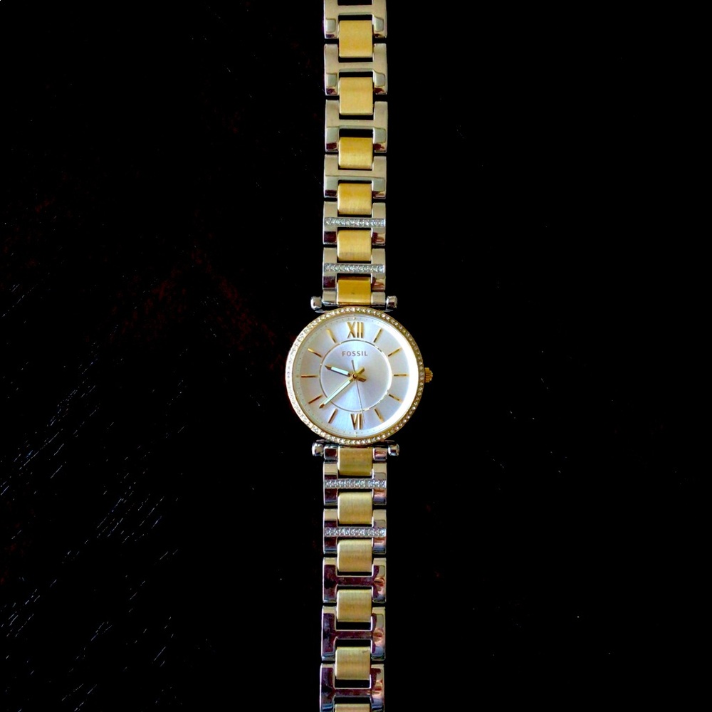 Fossil gold and silver watch
